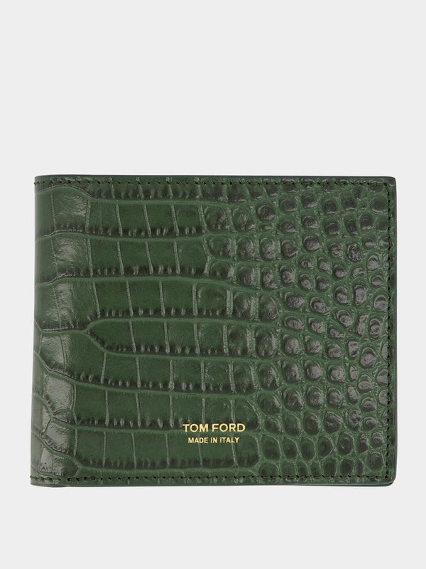 Croc-Embossed Bifold Wallet