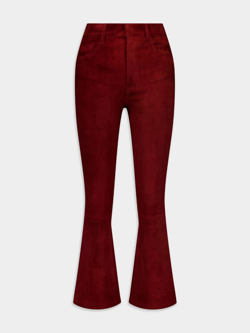 Zircon Leather Flared Pants