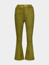 Zircon Leather Flared Pants