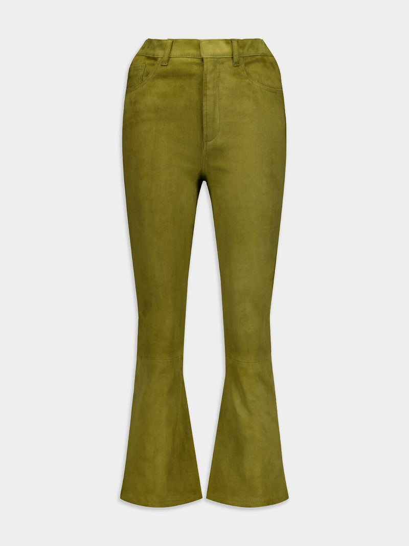 Zircon Leather Flared Pants