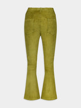 Zircon Leather Flared Pants