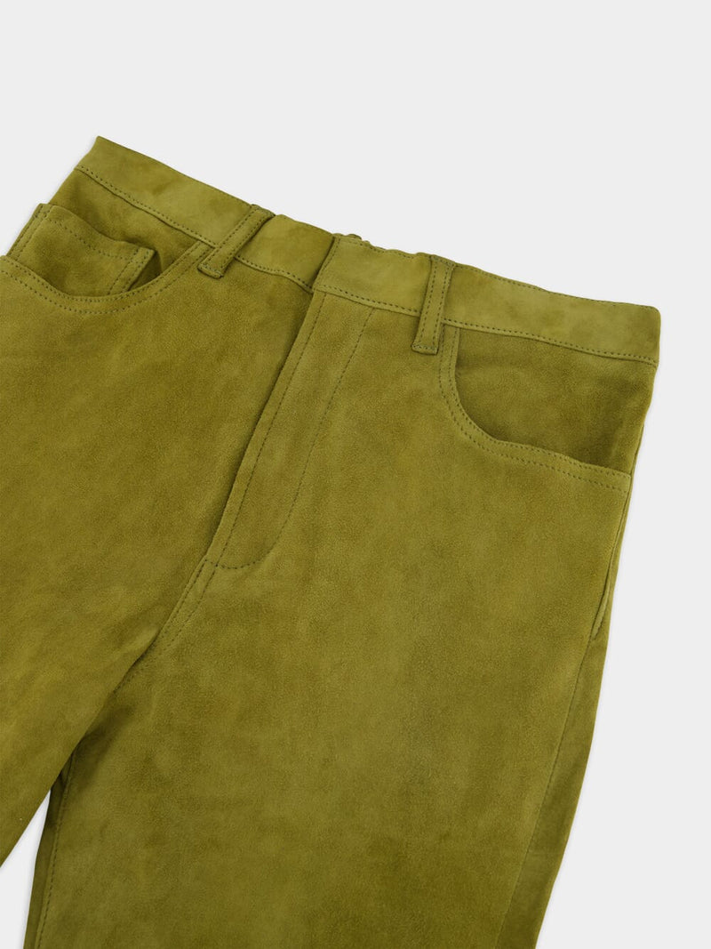 Zircon Leather Flared Pants