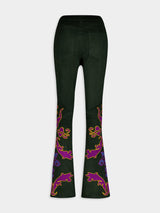 Zirconia Suede Embroidered Pants