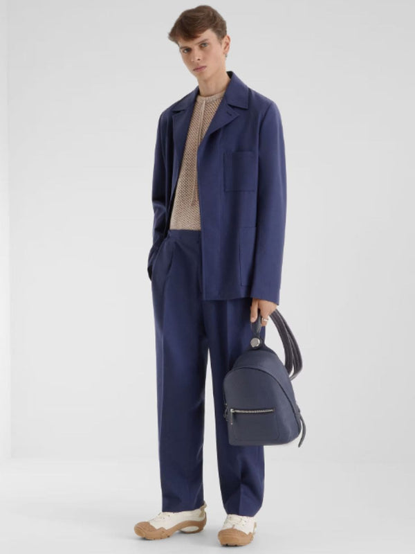Blue Wool Tailored Trousers