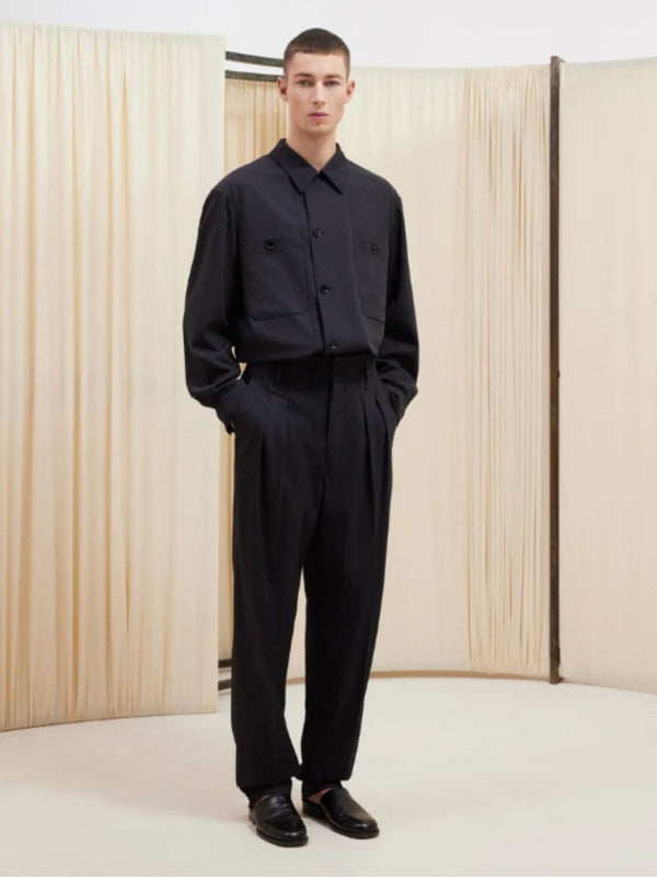 Tailored Pleated Wool Trousers