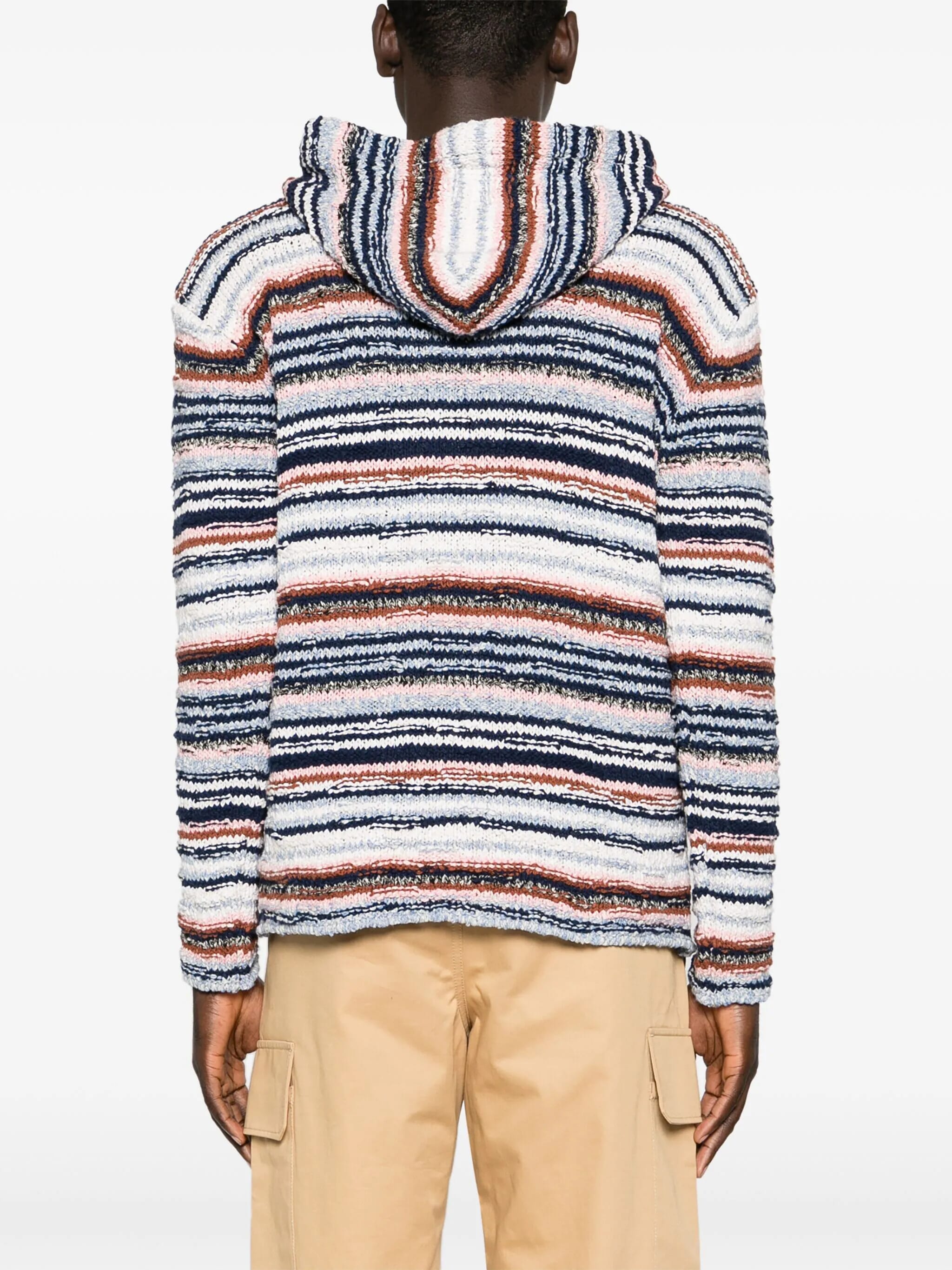 Striped Cotton Hooded Jumper