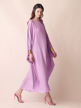 Auriga Silk Kaftan Dress With Detachable Flower Brooch