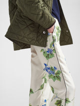 Floral-Print Twill Trousers