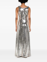 Silver Sequined Maxi Dress