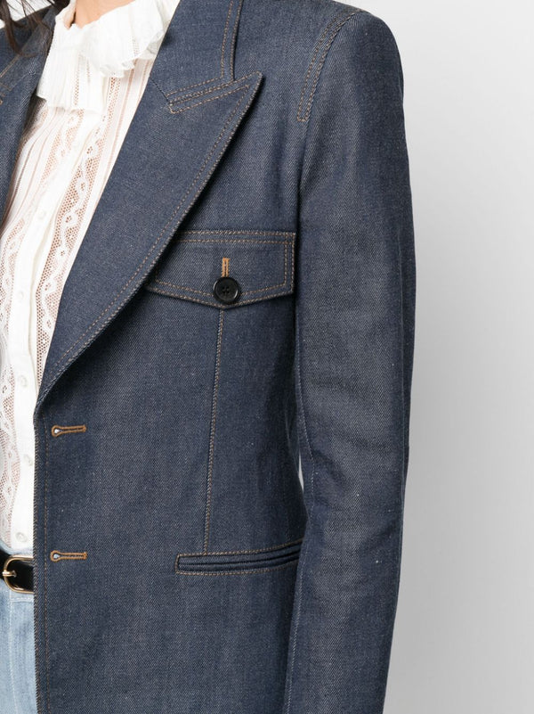 Single-Breasted Denim Jacket