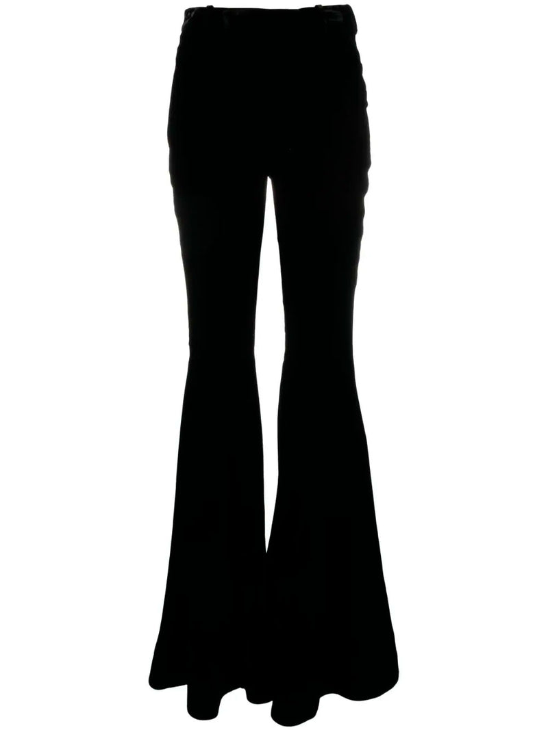 Velvet flared trousers