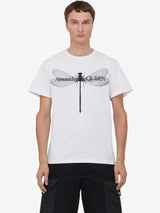 Alexander McQueenDragonfly White Cotton T-shirt at Fashion Clinic