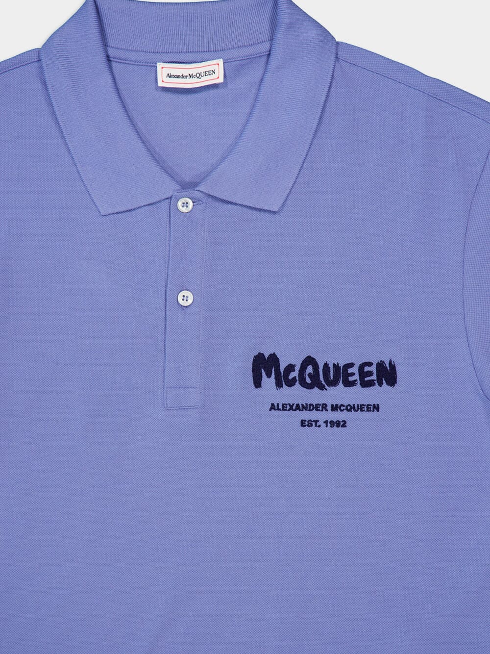 Alexander McQueenGraffiti-embroidered Piqué Polo Shirt at Fashion Clinic