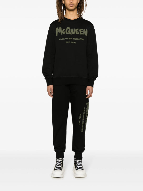 Alexander McQueenGraffiti-Print Cotton Track Pants at Fashion Clinic