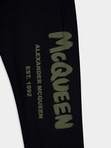 Alexander McQueenGraffiti-Print Cotton Track Pants at Fashion Clinic