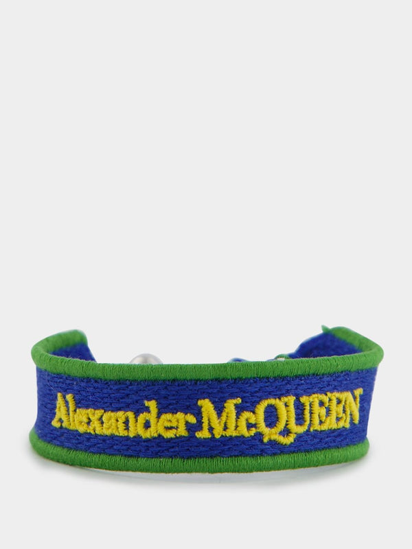 Alexander McQueenLogo-Embroidered Bracelet at Fashion Clinic