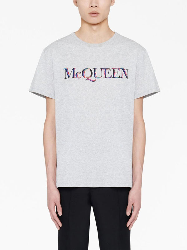 Alexander McQueenLogo-Embroidered Cotton T-Shirt at Fashion Clinic