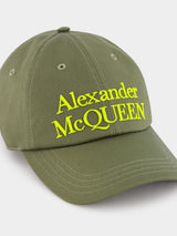 Alexander McQueenLogo-Embroidered Green Cotton Cap at Fashion Clinic