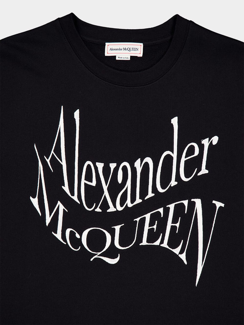 Alexander McQueenLogo Embroidered Print Sweatshirt at Fashion Clinic