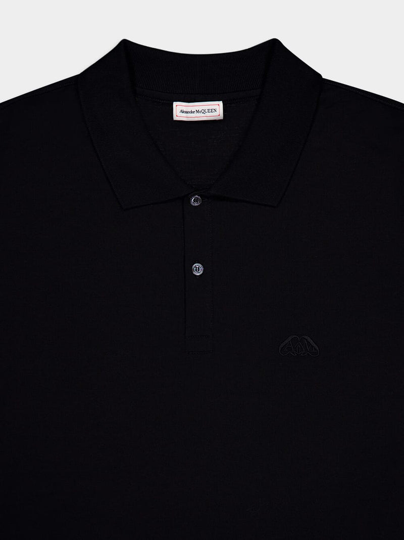 Alexander McQueenSeal Logo Black Cotton Polo Shirt at Fashion Clinic