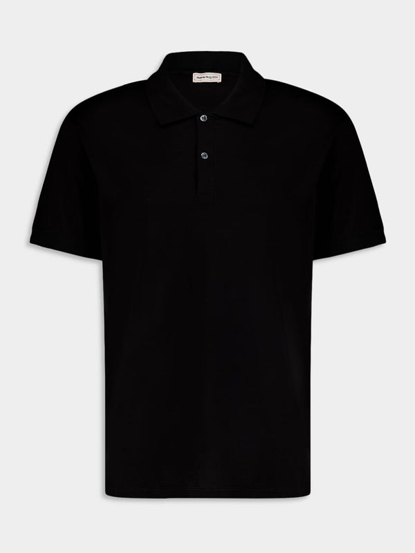 Alexander McQueenSeal Logo Black Cotton Polo Shirt at Fashion Clinic
