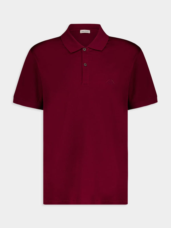 Alexander McQueenSeal Logo Burgundy Cotton Polo Shirt at Fashion Clinic