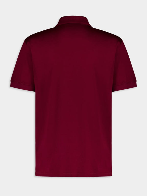 Alexander McQueenSeal Logo Burgundy Cotton Polo Shirt at Fashion Clinic