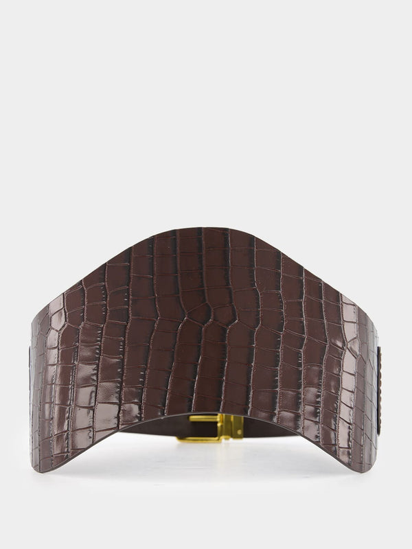 AltuzarraWide Croc-Effect Reversible Leather Belt at Fashion Clinic