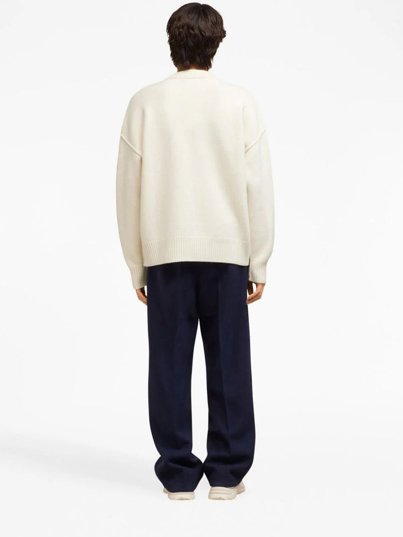Ami Paris Intarsia Knit Wool Jumper Fashion Clinic