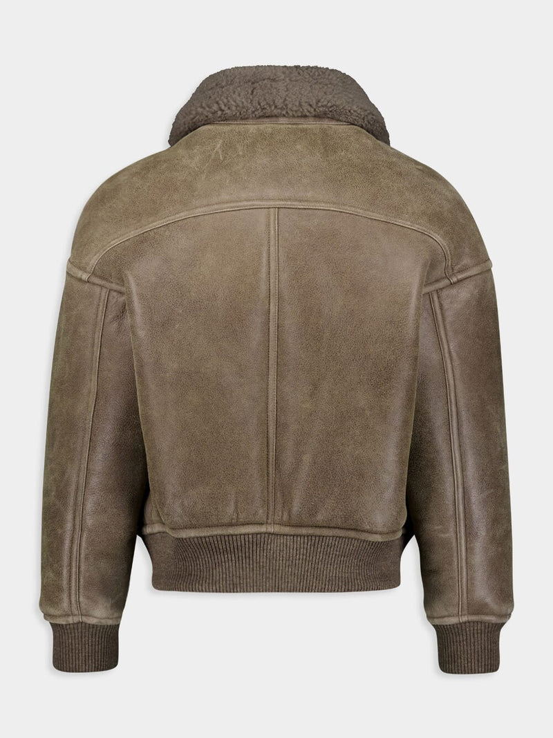 Ami shearling leather clearance jacket