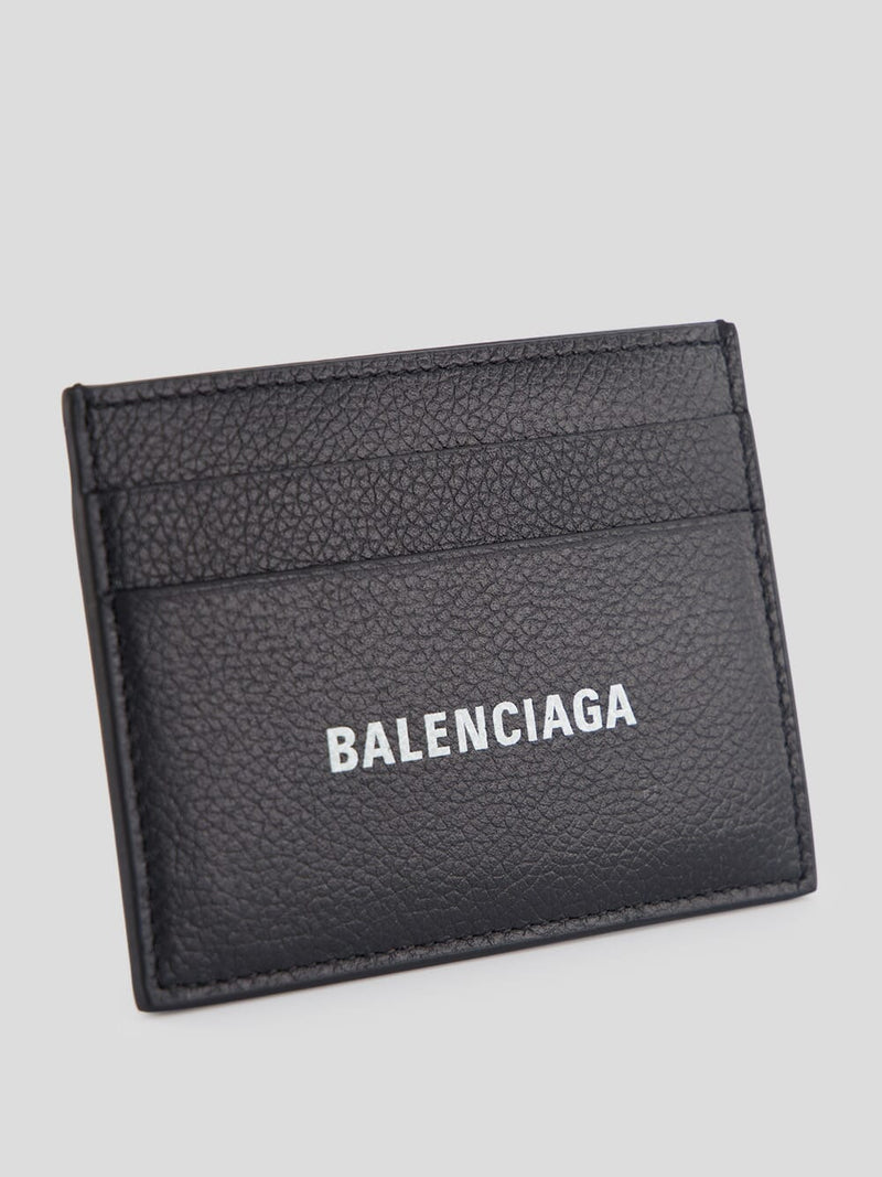 BalenciagaBlack Leather Card Holder at Fashion Clinic