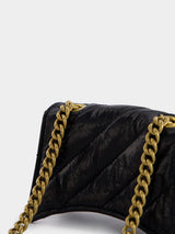 BalenciagaBlack Quilted Crush Mini Chain Bag at Fashion Clinic