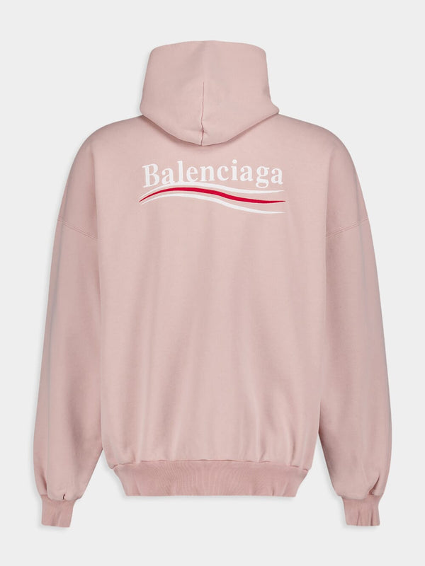 BalenciagaLogo-Embroidered Cotton Hoodie at Fashion Clinic