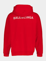 BalenciagaLogo Hoodie in Red at Fashion Clinic