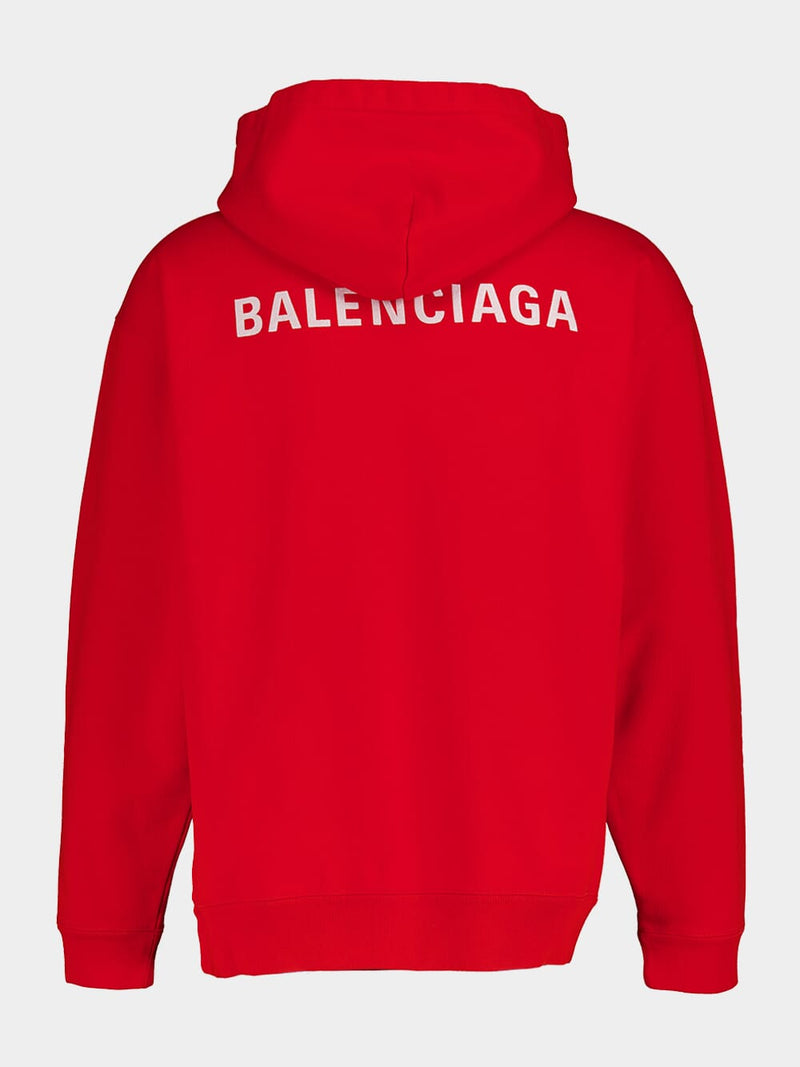 BalenciagaLogo Hoodie in Red at Fashion Clinic