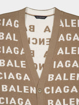 BalenciagaLogo Pattern Knit Cardigan at Fashion Clinic