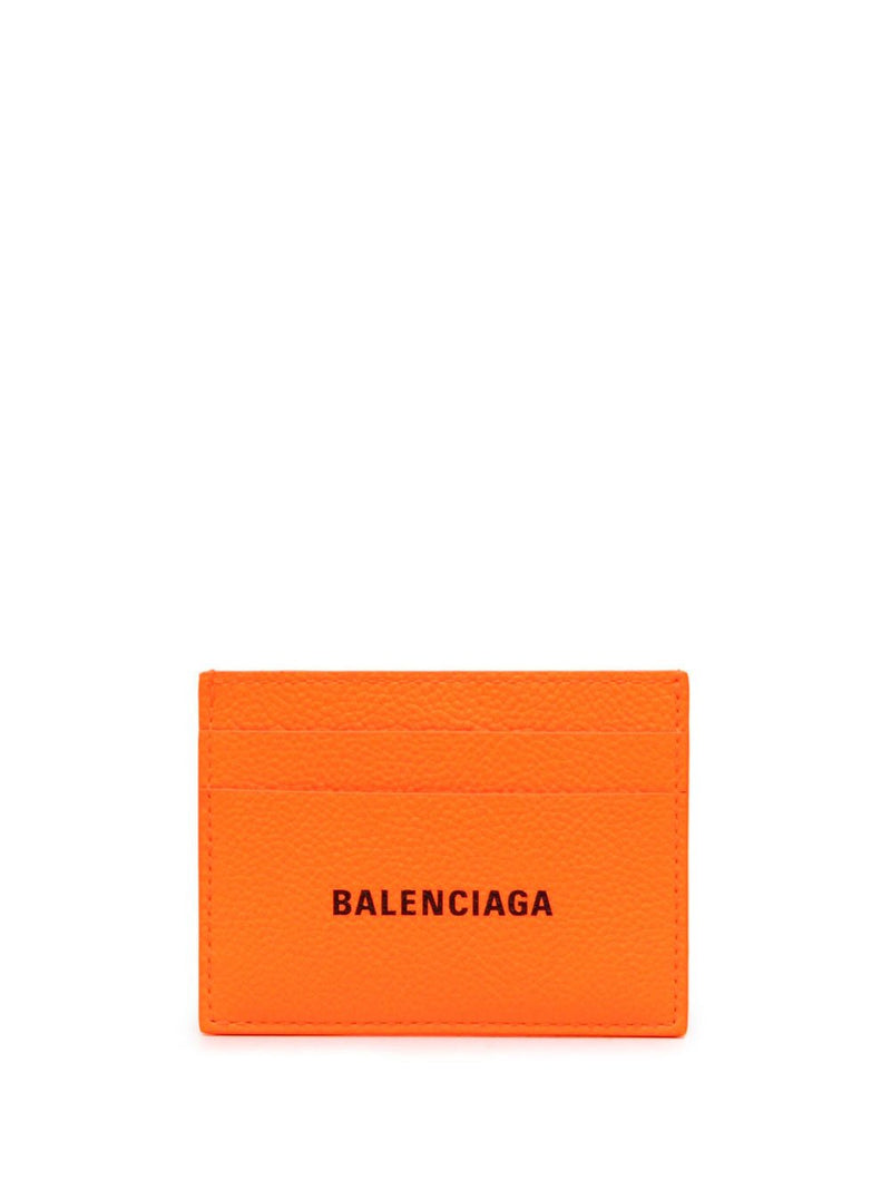 BalenciagaLogo-Print Leather Cardholder at Fashion Clinic