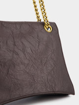 BalenciagaMedium Crush Brown Shoulder Bag at Fashion Clinic
