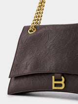 BalenciagaMedium Crush Brown Shoulder Bag at Fashion Clinic