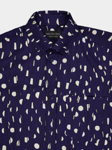 BalenciagaNavy Polka Dot Print Shirt at Fashion Clinic