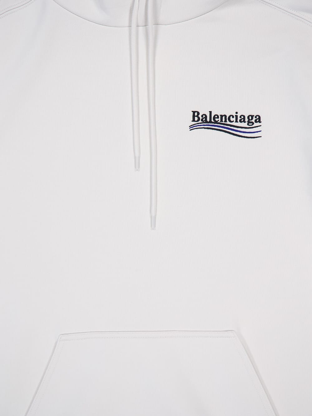 BalenciagaPolital Campaign Hoodie in White at Fashion Clinic