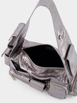 BalenciagaSilver Metallized Superbusy XS Sling Bag at Fashion Clinic