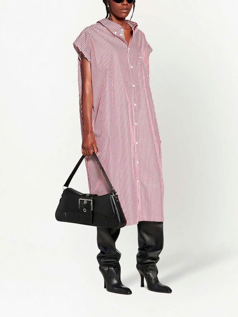 BalenciagaSwing Collar Rawcut Dress at Fashion Clinic