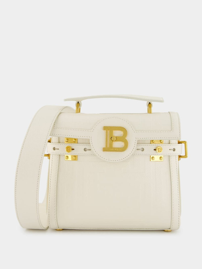BalmainB-Buzz 23 Grained Leather White Tote at Fashion Clinic