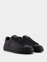 BalmainB-Court Monochrome Black Leather Sneakers at Fashion Clinic