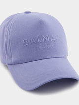 BalmainBlue Cotton Logo Embroidery Cap at Fashion Clinic