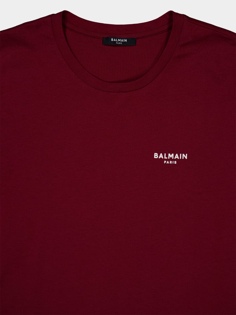 BalmainFlocked-Logo Organic Cotton T-Shirt at Fashion Clinic
