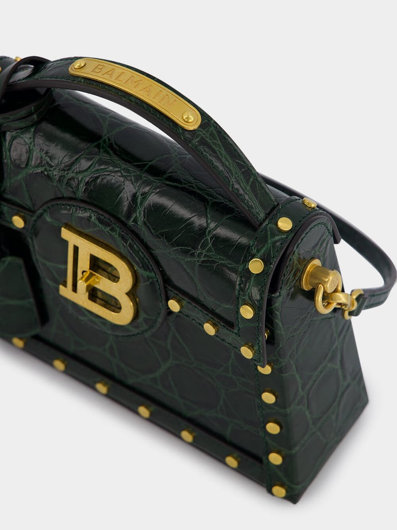 BalmainHandbag B-Buzz 23 Dynasty Crocodile Print Leather at Fashion Clinic