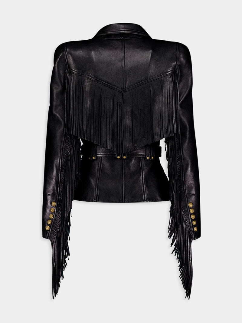 BalmainJolie Madame Fringed Leather Jacket at Fashion Clinic