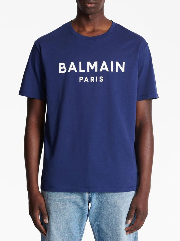 BalmainLogo-Print Short-Sleeve Cotton T-Shirt at Fashion Clinic
